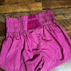 Free People Movement shorts. Pink with lining. Size L